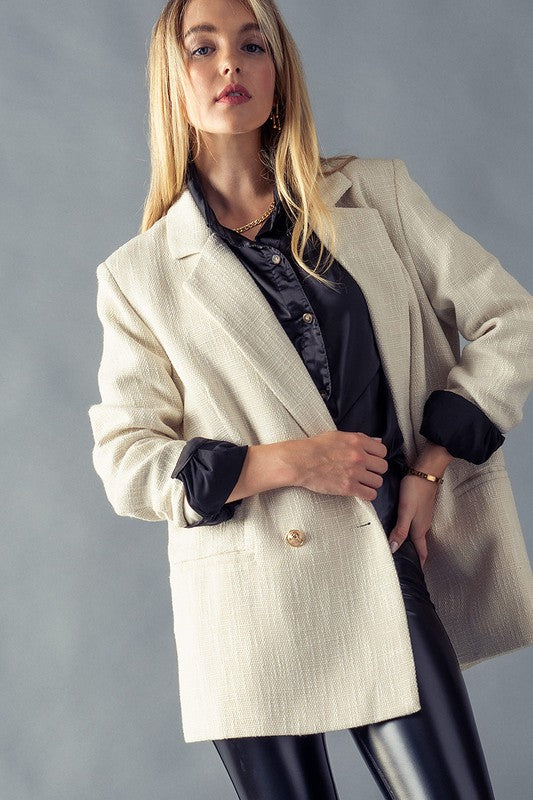 Cream oversized deals blazer