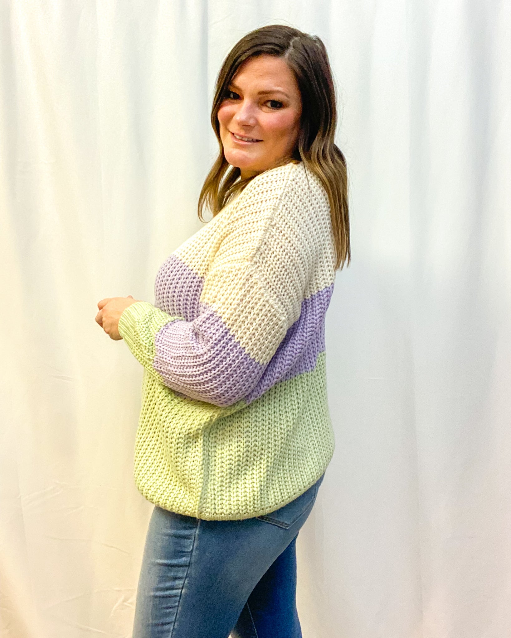 Lavender Fields Colorblock Sweater